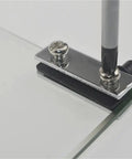 Close-up of Two Pack Glass Door Pivot Hinges For Cabinets Wardrobes TV Cabinets And Bookcases Silver Clamp Clip Hardware