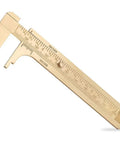 Pocket Brass Vernier Caliper With Double Scale Sliding Gauge Bead Measuring Tool Mini Gold Ruler 100mm Millimeter Gauge For Jewelry Making And Handy Quick Precise Measurements On The Go, visible against a plain background.