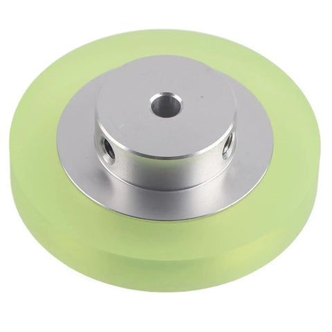 Saluaqui Industrial Encoder Wheel 200mm Rubber Aluminum Alloy featuring an anti-slip surface for precise rotary encoder measurements.