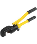 13 Ton Hydraulic Rebar Cutter Tool For Pros And Builders with yellow handles and black cutting head