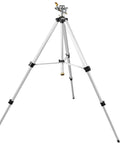 Heavy Duty Impact Sprinkler On Tripod Base With Extra Tall Pulsating Metal Sprinkler For Large Yards And Gardens Telescoping Legs Waters Up To 90 Ft Diameter Durable Tripod System