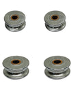 Beefy Marine 1 Inch Wire Pulley With Brass Bushing And One Quarter Inch Rope, Stainless Steel T304 Sheave, Four Piece Set