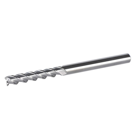 SpeTool 1/4 shank carbide end mill for aluminum, 3.5 in long, 3-flute upcut CNC router bit