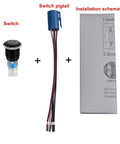19mm Latching Pushbutton Switch With Dope Blue 12V LED Power Symbol 1NO 1NC SPDT On Off Waterproof Toggle Switch components