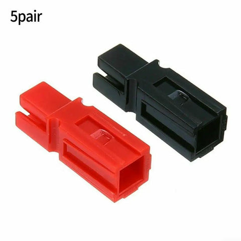 Five Pair Rock Solid Marine Connectors Waterproof Power Kit For Boat Solar EV Battery Wiring 45 Amps in red and black colors.