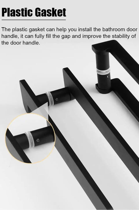 Black Aluminum Entry Door Handle Set For Exterior And Interior Doors Modern Push Pull Door Handle For Shower Glass