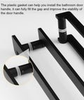 Heavy Duty Aluminum Push Pull Door Handle In Matte Black For Shower Glass Sliding Doors And Interior Exterior Use Comfortable Grip Durable Build Easy Install With Hardware Included showing plastic gasket detail