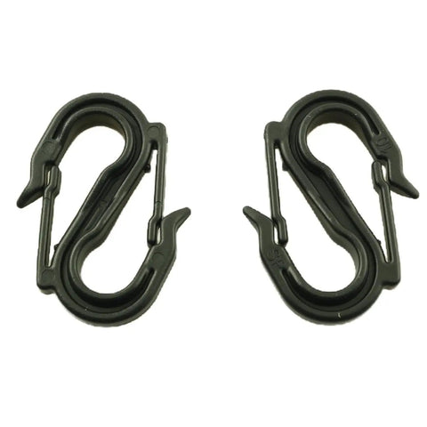 Heavy Duty S Shaped Double Ended Hooks Set 10 Pack Black 2.2x1.65x0.35 Inch for securing ropes and tarps