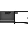 Open view of 25L Filament Dehumidifier Storage Cabinet For 5 Rolls With Magnetic Seal, 25% RH Humidity Control, Quiet, Stackable, Transparent Glass And Aluminum Build, Keeps PLA ABS PETG Ready To Print, Low Power 6W