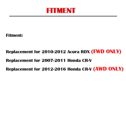 Fitment guide for Front And Rear Drilled And Slotted Brake Rotors With Ceramic Pads Kit For Honda CR V 2007 2011 AWD CR V 2012 2016 AWD And RDX 2010 2012 FWD Performance Replacement