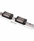 Precision HGR20 Linear Rail And Slide Set With Dual Bearings, 300 mm long, featuring dual carriages for CNC applications.