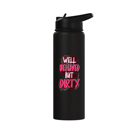 Women’s Water Bottle For Mud Run Stainless Steel Double Wall Insulated Leak Proof BPA Free Dishwasher Safe black design