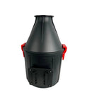 Rock Solid Wall Mounted Cyclone Vacuum Featuring Massive Turbo Suction And Dual Filter Wheeled Dust Collector, black plastic body