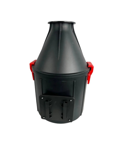 Rock Solid Wall Mounted Cyclone Vacuum Featuring Massive Turbo Suction And Dual Filter Wheeled Dust Collector, black plastic body