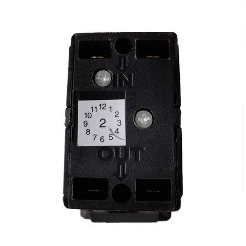 Beefy Waterproof On-Off Electromagnetic Pushbutton Switch For Bench Drill And Grinding Wheel Machine, 125V AC, 10A Rating, rear view