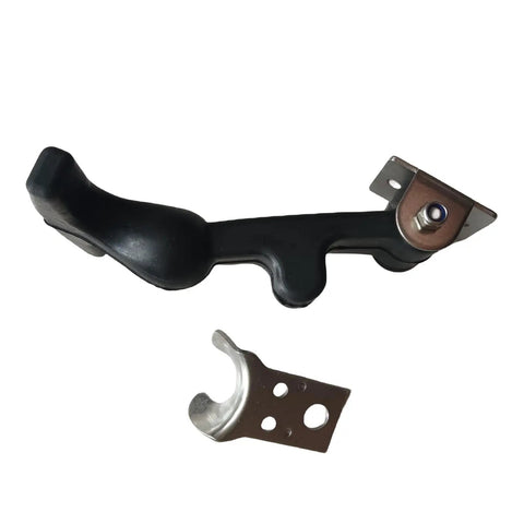 Heavy Duty Rubber Hood Latch For Genie Boom Lifts, black rubber latch with metal bracket, flexible fitment for various platforms.