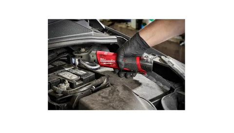 Using M12 Fuel Three Eighths Inch Ratchet Bare Tool With Fifty Five Ft Lbs Torque Ultra Compact Head in engine compartment