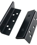 Tough As Nails Double Hook Slot Bracket For Wooden Bed Frame Reinforcement Hardware featuring two heavy duty black iron brackets.