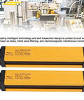 Far Infrared Safety Light Curtain With 20mm Beam Spacing, Aluminum Body, shown in factory setting with light screen sensor