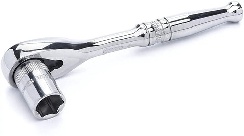 One Quarter Inch Drive Quick Release Ratchet With Teardrop Head For Tight Spaces, 72 Tooth Quick Engagement, Pro Grade Build