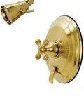 Restoration Tub And Shower Faucet In Brushed Brass, Wall Mount Design With Pressure Balanced Washerless Cartridge, Durable Brass Construction