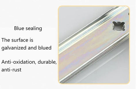 Close-up of Heavy Duty Ball Bearing Drawer Slides 14 Inch with blue sealing, galvanized surface for anti-rust durability.