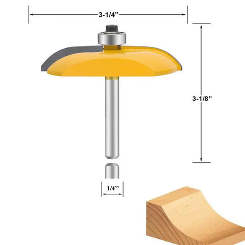 Three Piece Router Bit Set With One Quarter Inch Shank For Ogee Rail And Stile Cabinet Doors Round Over And Raised Panel Profiles