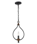Hartsville Mini Farmhouse Pendant Light in Bronze and Weathered Zinc Finish, 1 Light Torpedo Candelabra Socket, Rustic Style