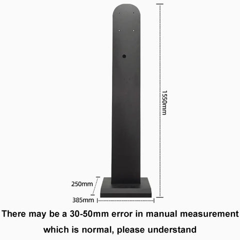 Heavy Duty EV Charger Holder Outdoor Rain Ready Waterproof Cable Protection Box Galvanized Steel Wall Mount with dimensions.