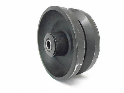 5x2 inch rigid caster wheel with 7/8" V-groove iron steel wheel and bearing hub