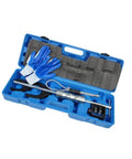 CV Joint Remover Slide Hammer Kit with Steel Bearing Puller Tool in blue case and gloves for automotive repair