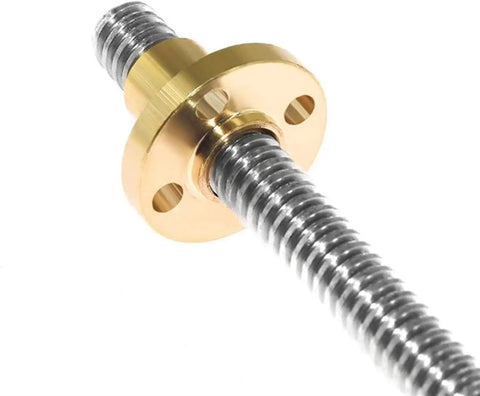 Heavy Duty T8 Lead Screw Kit With Brass Nuts For Smooth 3D Printing Builds Rock Solid Stainless Steel Design Plug And Play Stepper Motor Upgrade That Keeps Your RepRap Projects Running Smooth