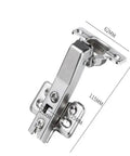 45 Degree Hydraulic Damper Hinge For Soft Close Corner Doors with dimensions, ideal for cabinets, cupboards, wardrobes, folding angular doors.