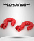 Three Piece RC Car Steel Rope Pulley Lock Sleeve Set for 1 10 Scale Crawlers, Snatch Block Winch Tow Strap Hook Trailer Kit for Gnarly Climbing Action, Durable Steel Construction for Rugged Trails red metal hooks for 1/10 RC crawlers