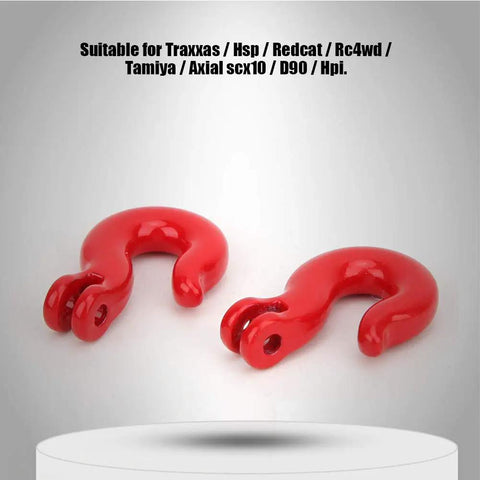 Three Piece RC Car Steel Rope Pulley Lock Sleeve Set for 1 10 Scale Crawlers, Snatch Block Winch Tow Strap Hook Trailer Kit for Gnarly Climbing Action, Durable Steel Construction for Rugged Trails red metal hooks for 1/10 RC crawlers