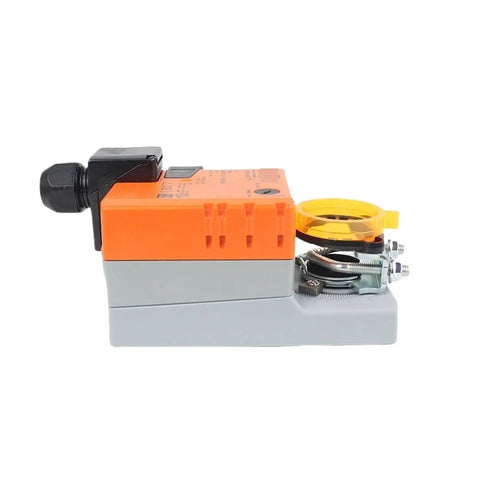 Side view of Ultra Reliable Modulating Damper Actuator Featuring 5Nm Torque And 24V AC DC Power Ip54 Rated Hvac Vent Controller.