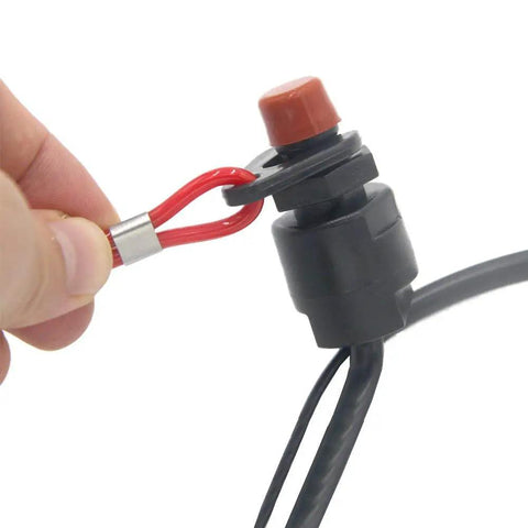 Universal Boat Outboard Kill Switch Lanyard With Two Safety Tethers for Yamaha Tohatsu Honda, red loop attached to switch
