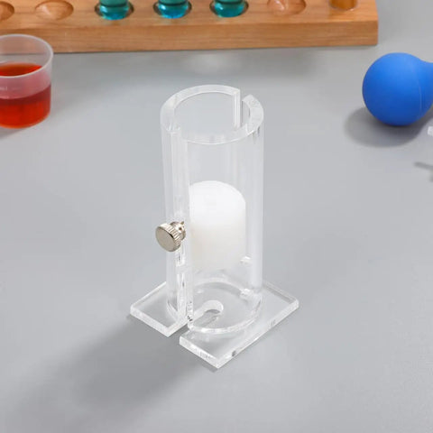 Acrylic Mouse Restrainer With Adjustable Sliding Plugs For Keeping 15 To 35 Gram Rodents Locked In During Procedures With No Fuss and Rock Solid Lab Setup, clear tube with smooth surface.