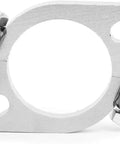 Heavy Duty 2 Pack Split Flange Repair Kit For Cars And Motorcycles 2 Bolt Flat Oval Design showing a close-up of a stainless steel split flange.