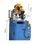 Industrial Grade Semi Automatic Metal Circular Saw Crafted To Chop Through Stainless Steel Pipe And Heavy Iron Tubes With Rock Tough Durability and absolute zero fuss for daily shop use, blue machine view.