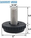 Stainless Steel Adjustable Furniture Levelers 10 Pack 5/16-18 Screw In Threaded Feet Product Dimensions