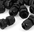 25 Pack PG7 Black Plastic Waterproof Cable Glands Joints For 3 To 6.5mm Wires With 9mm Thread IP68 Seal Nylon Durable Weatherproof Kit