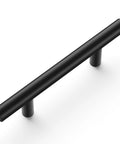 10 Pack Matte Black Cabinet Handles And Drawer Pulls For Doors And Dresser Drawers, 3 inch bar pull, angled view