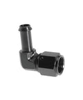Female AN6 To Three Eighths Inch Hose Fittings With 90 Degree Swivel And Side Port Swivel Seal For Oil Fuel Water Gas And Air Lines Rugged Aluminum Black 2 Pack, black 90° hose elbow