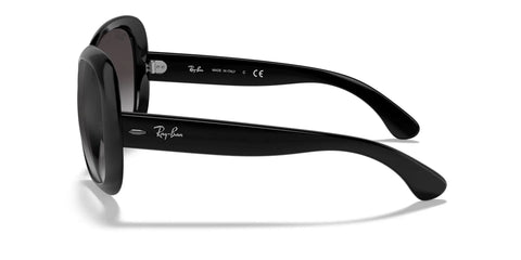 Side view of Women's RB4098 Jackie Ohh II Butterfly Sunglasses with Black to Light Grey Gradient Lenses 60mm Frame and Medium Fit