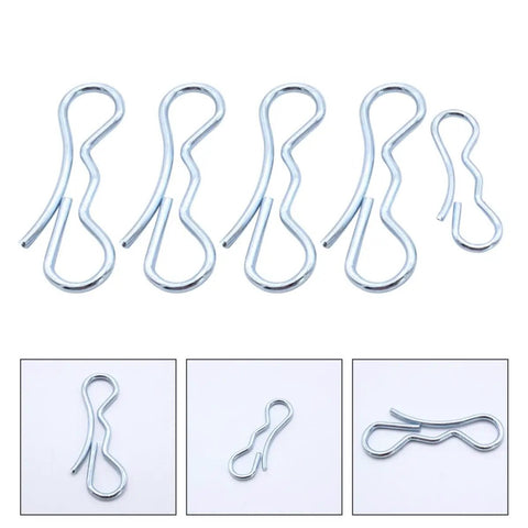 Rock Solid Unomor 5 Pcs Alloy Steel Cotter Pins Bow Tie Lock Spring Pins With Tight Grip For Industrial Fastening and Scientific Gear Jobs Portable Design, showing five silver pins with varying lengths.