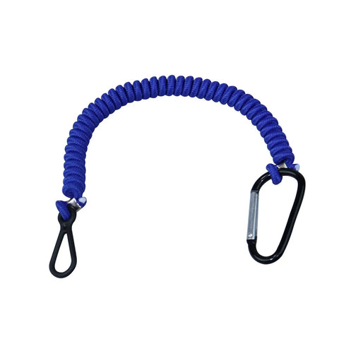 Blue boat kill switch lanyard replacement tether 54 inch for outboard boats, premium quality coiled stretchy marine safety cord.