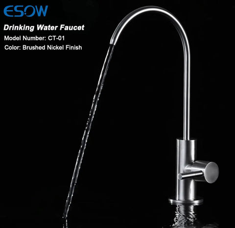Lead Free Drinking Water Faucet For Kitchen Must Have That Fits Most Reverse Osmosis Systems, Stainless Steel 304 Body With Brushed Gold Finish
