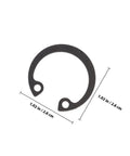 External Circlip Assortment Kit 100 Pcs Black Steel C Clips Rotatable Snap Rings dimensions shown