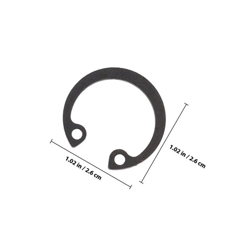 External Circlip Assortment Kit 100 Pcs Black Steel C Clips Rotatable Snap Rings dimensions shown